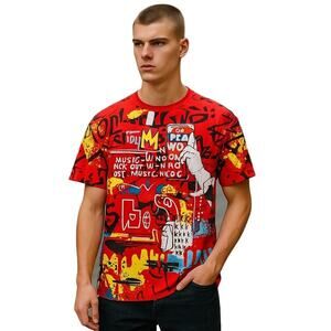 Contender Mens T-Shirt Music Graffiti Match With Jordan Nike Foamposite XL, 2X,3